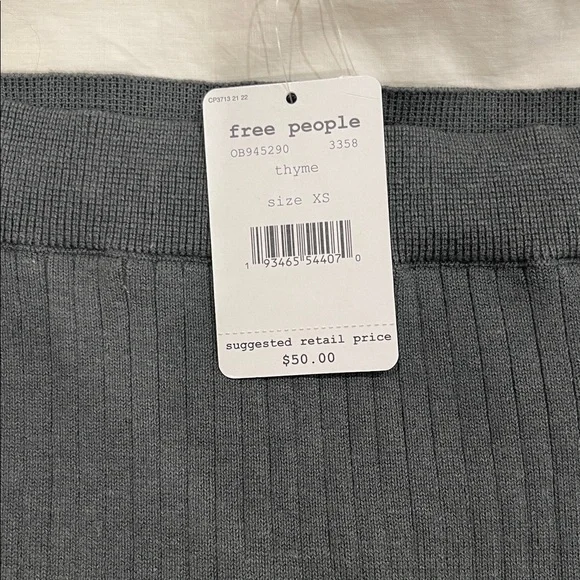 Free People Charcoal Ribbed Knit Mini Skirt - Picture 4 of 8